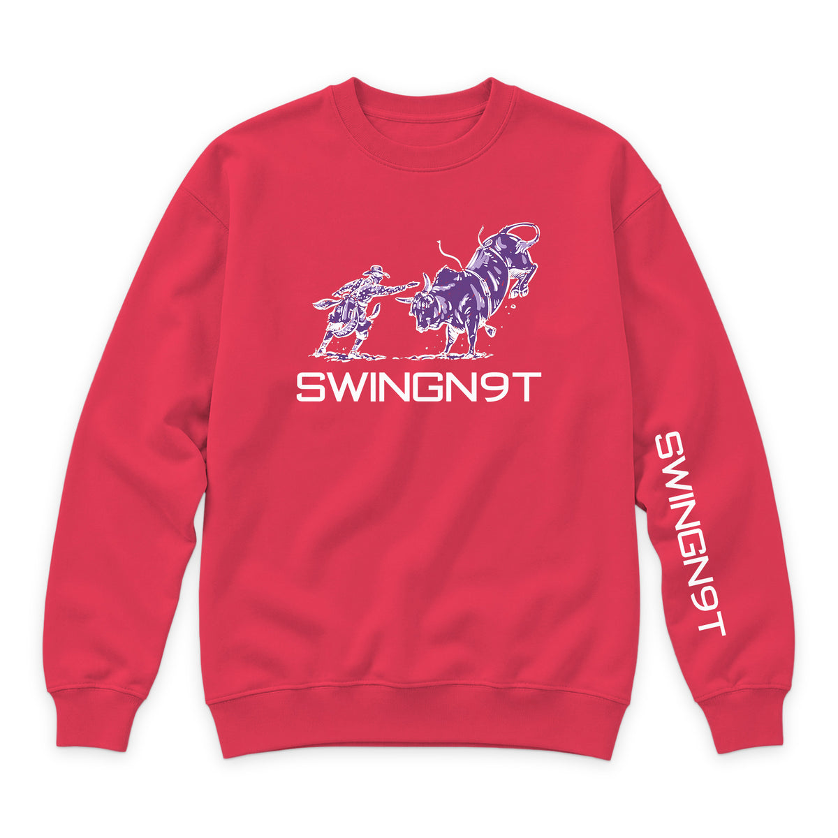 Guardian of the Dirt Crewneck — Cardinal — front view on white