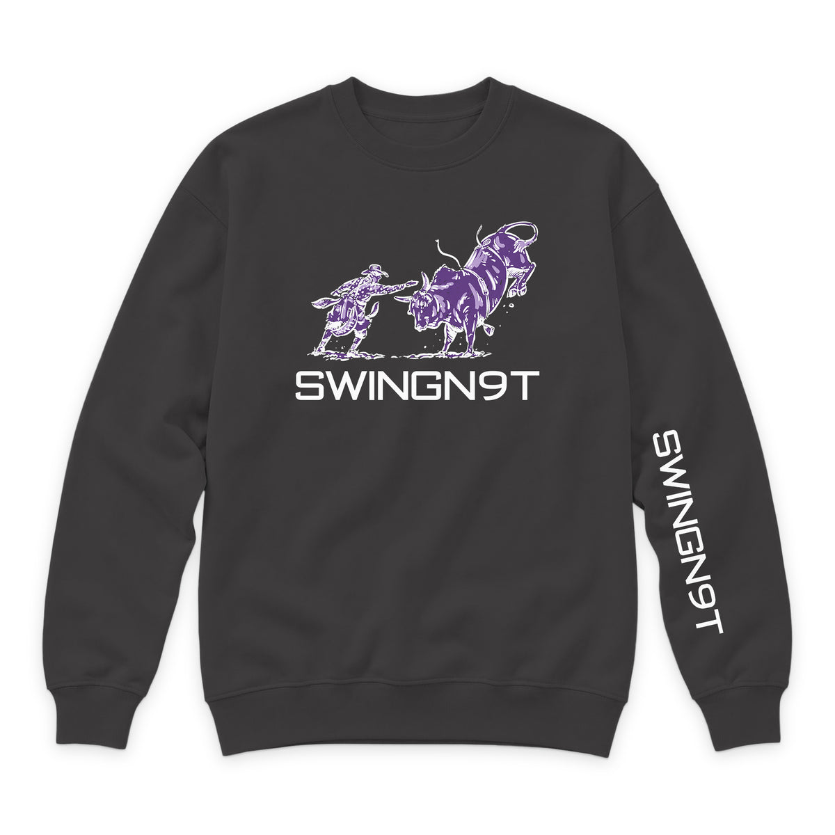 Guardian of the Dirt Crewneck — Smoke — front view on white