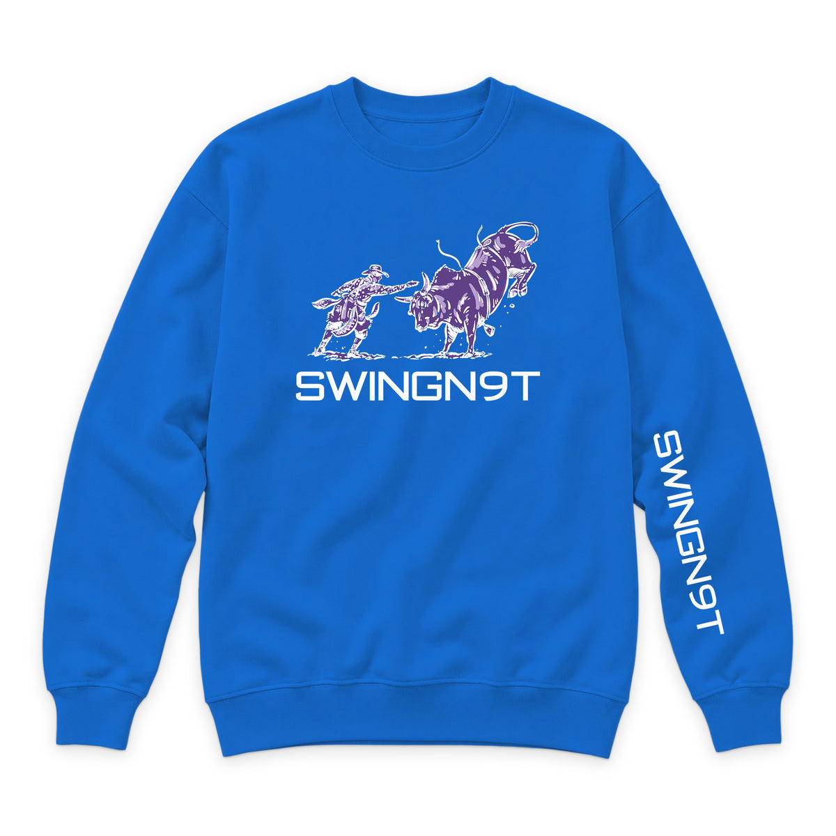 Guardian of the Dirt Crewneck — True Royal — front view on white