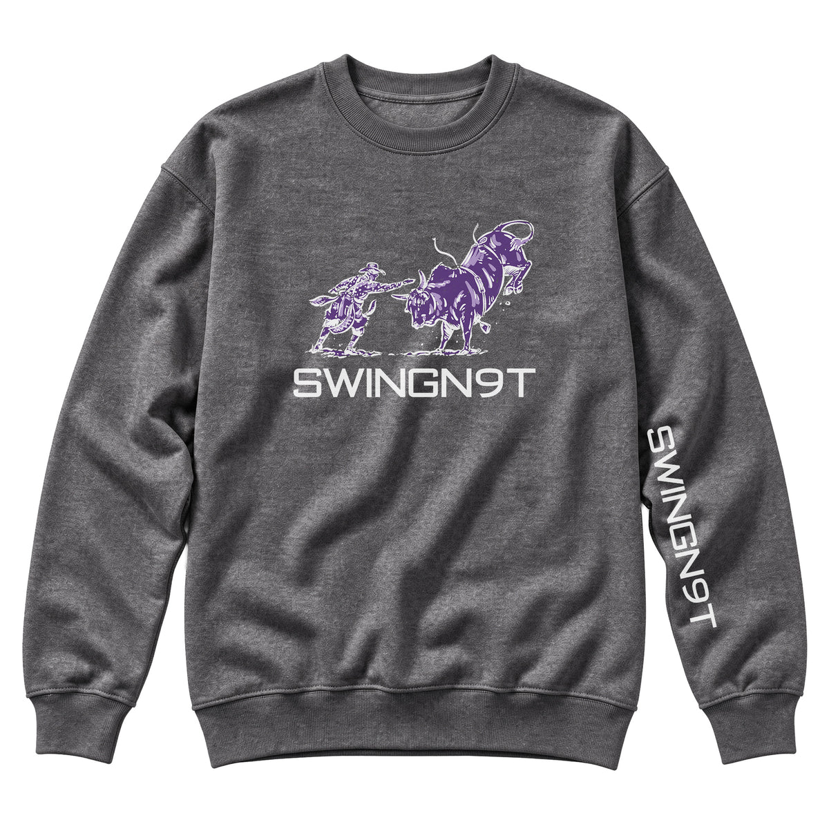 Guardian of the Dirt Crewneck / Charcoal Heather / front on white