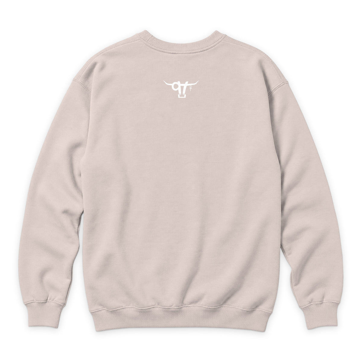 Guardian of the Dirt Crewneck — Pale Pink — back view on white