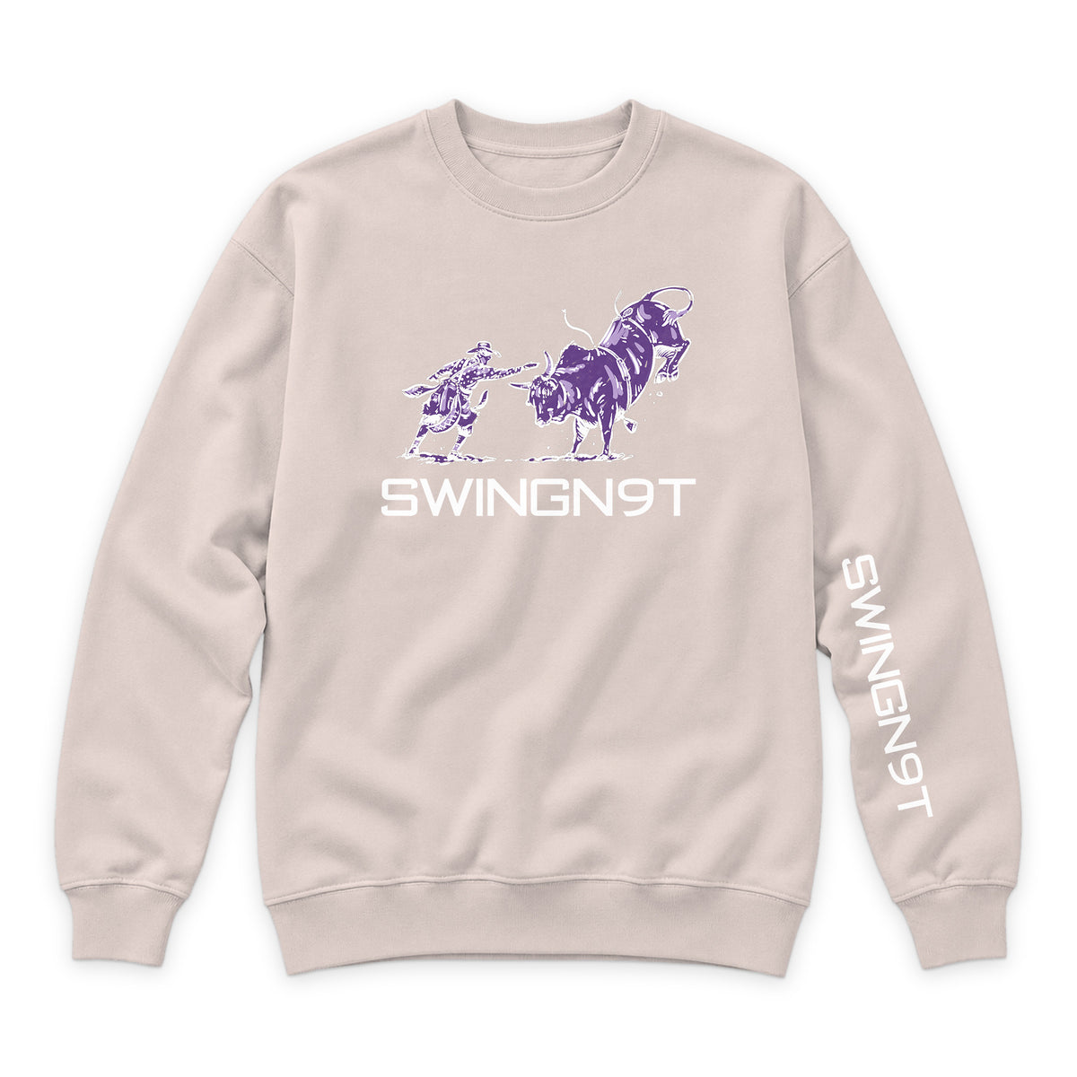 Guardian of the Dirt Crewneck — Pale Pink — front view on white