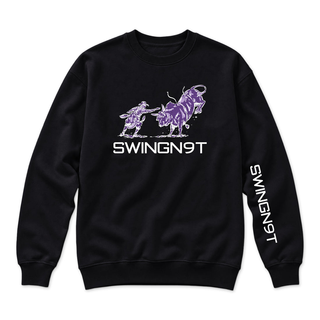 Guardian of the Dirt Crewneck — Black — front view on white
