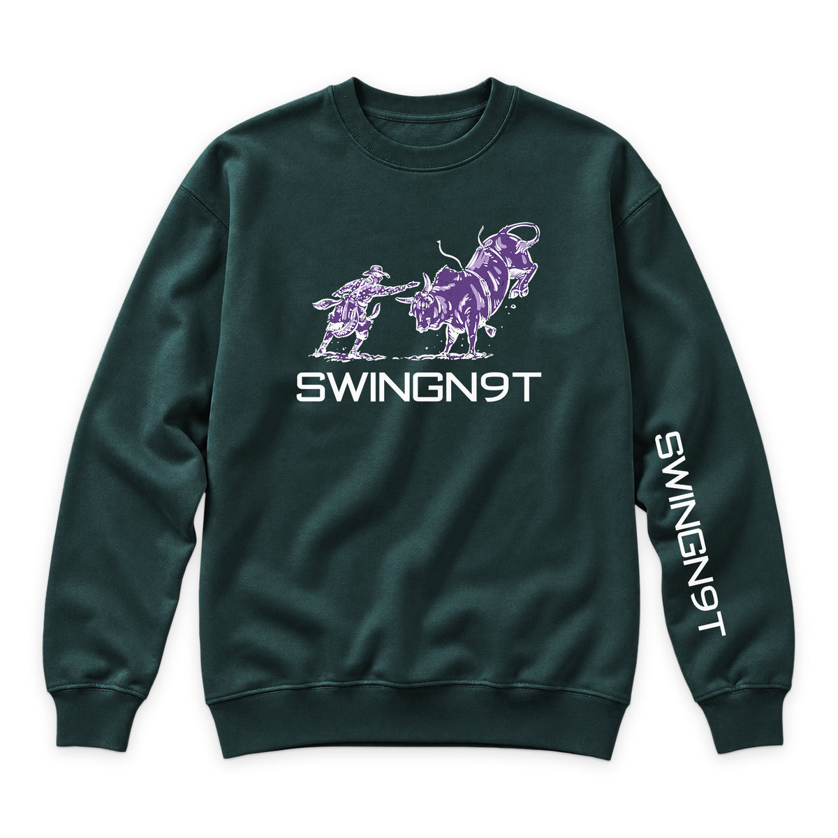 Guardian of the Dirt Crewneck — Sports Green — front view on white