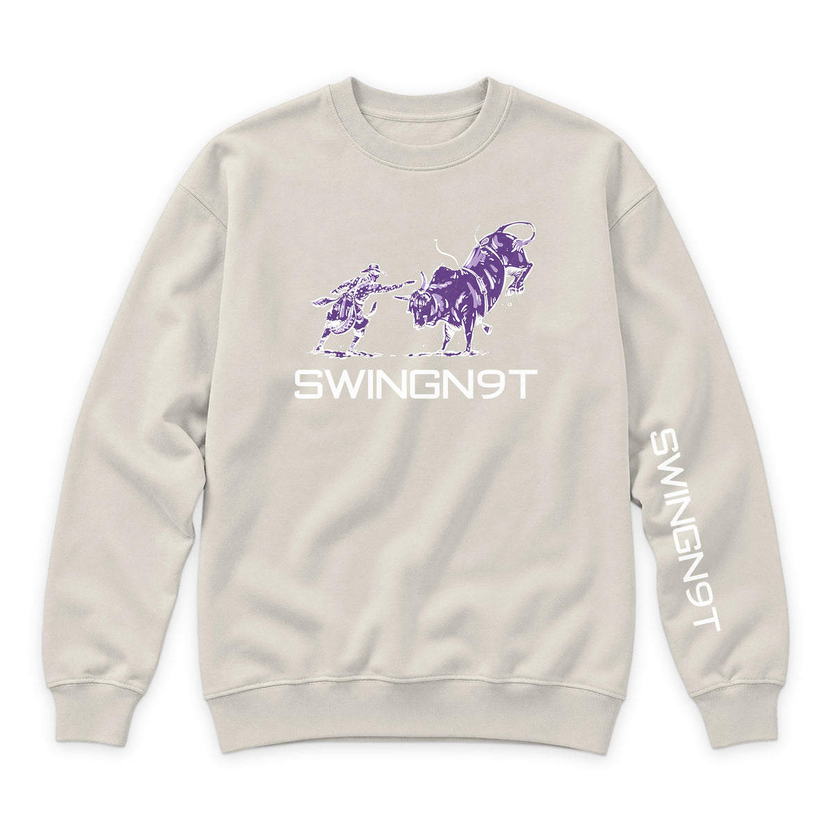 Guardian of the Dirt Crewneck — Sandshell — front view on white