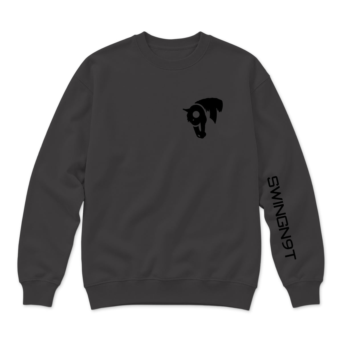 Fear No Valley Crewneck / Smoke / front on white