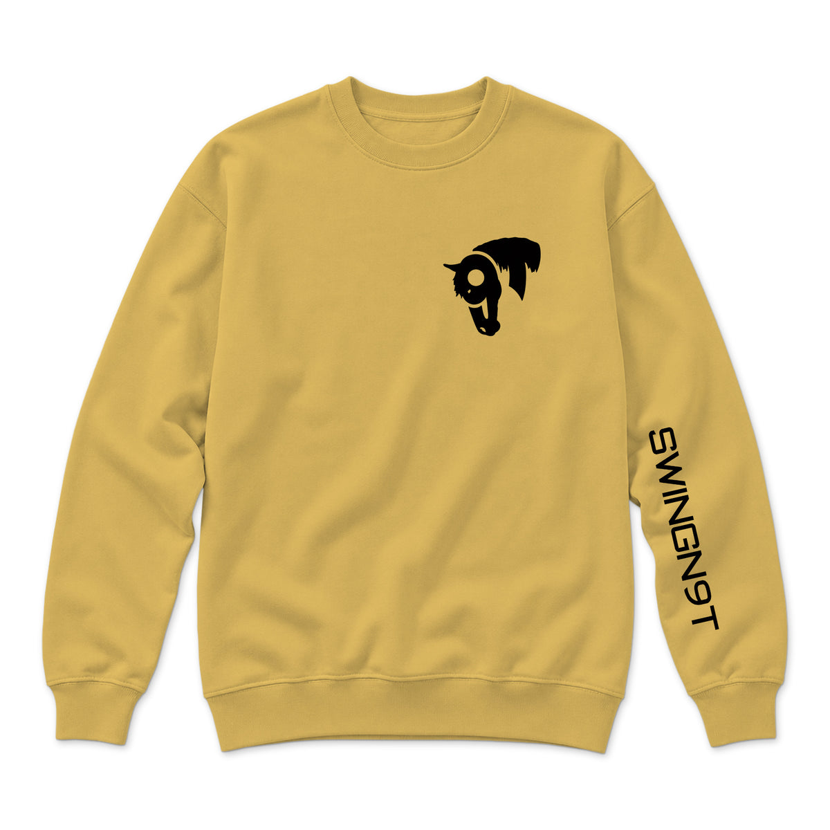 Fear No Valley Crewneck / Antique Gold / front on white