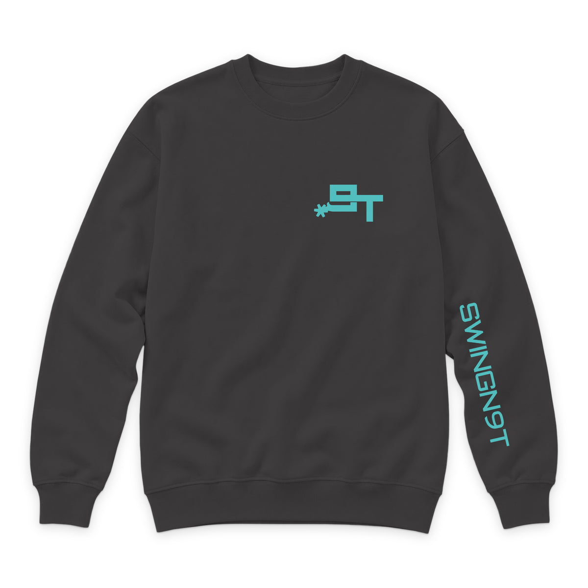 Dally Em Up Crewneck — Smoke — front view on white