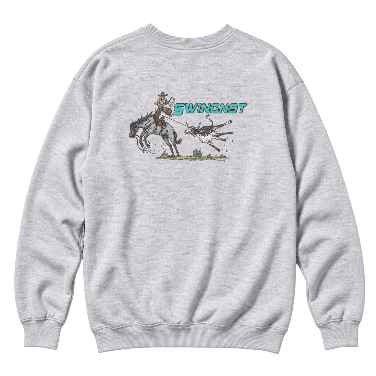 Dally Em Up Crewneck / Heather Grey / back on white