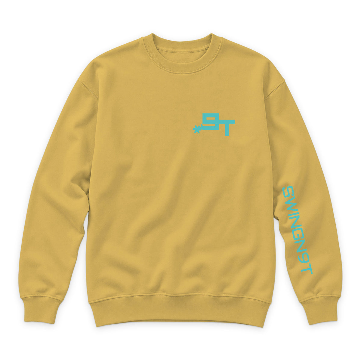 Dally Em Up Crewneck — Antique Gold — front view on white