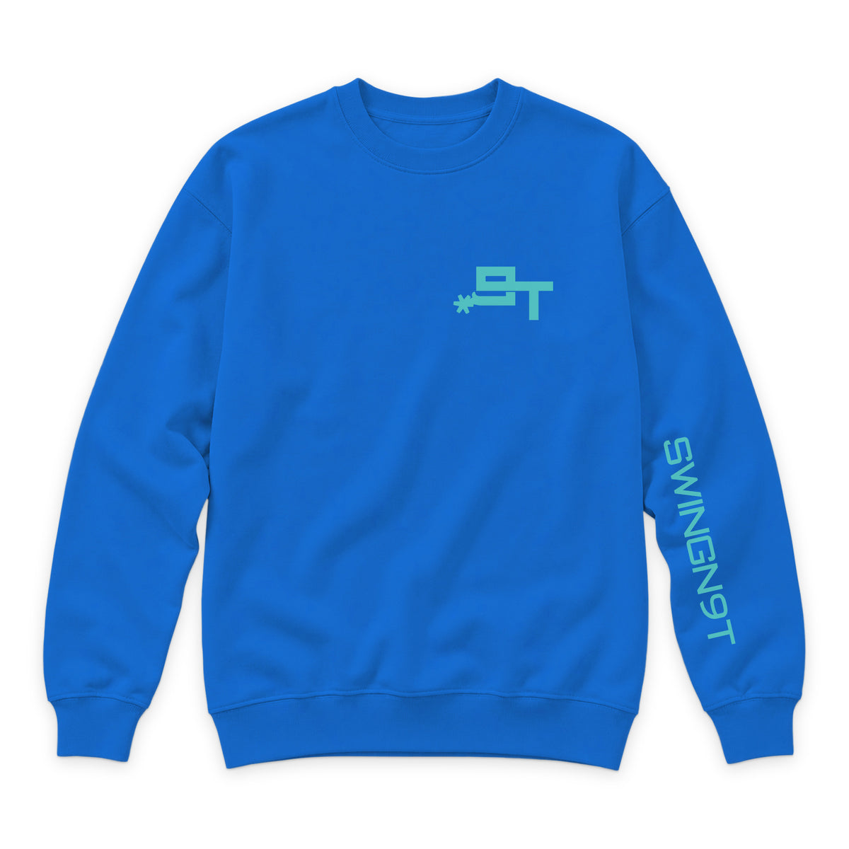 Dally Em Up Crewneck — True Royal — front view on white