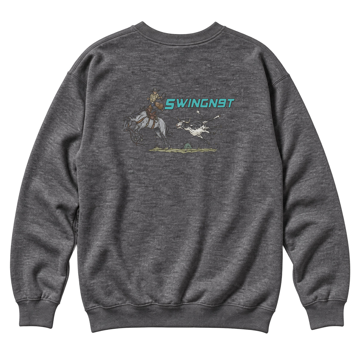 Dally Em Up Crewneck / Charcoal Heather / back on white