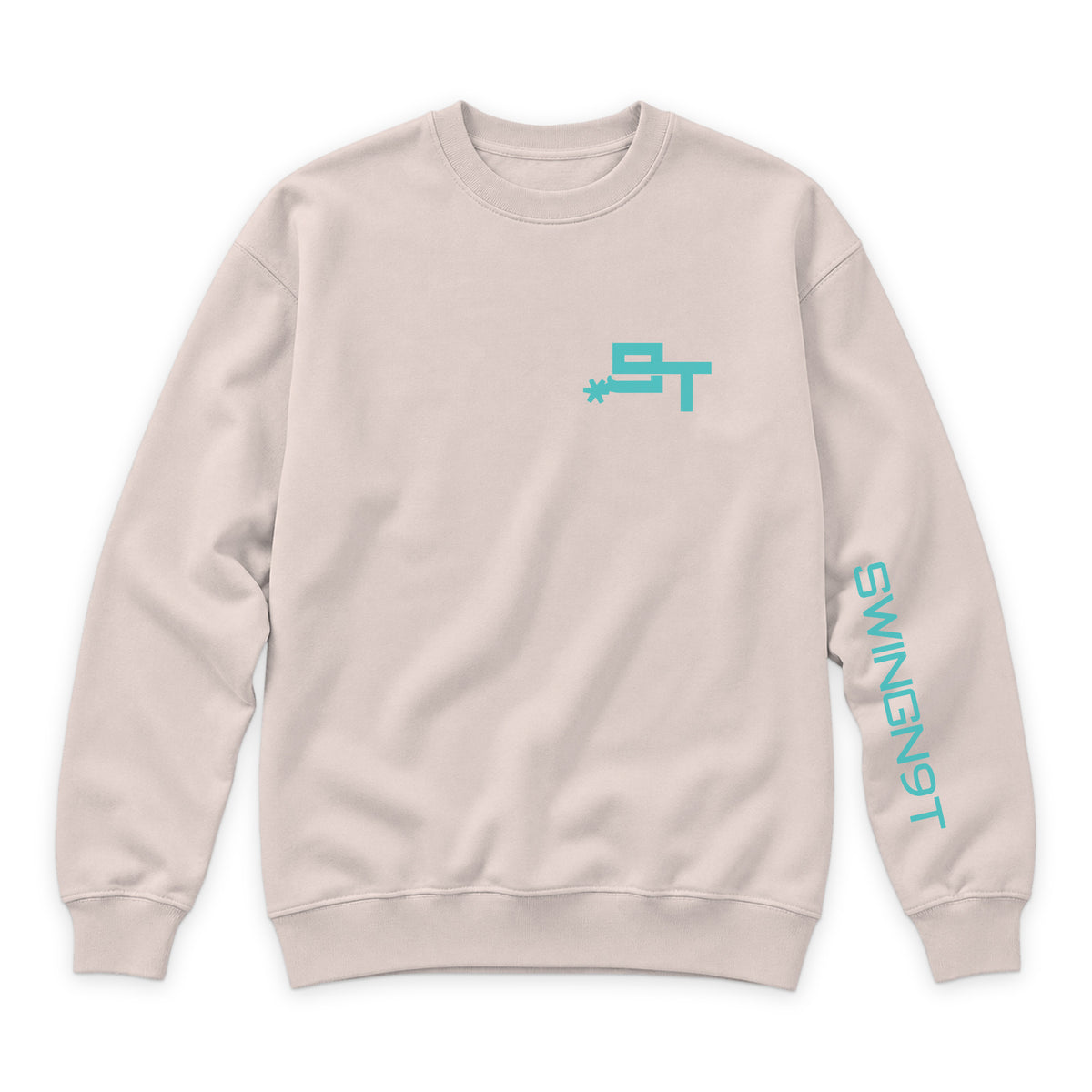 Dally Em Up Crewneck — Pale Pink — front view on white