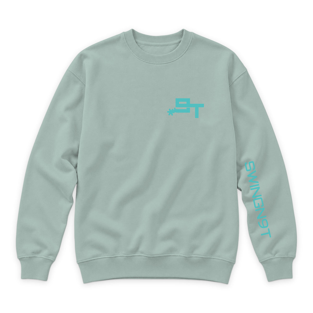 Dally Em Up Crewneck — Seafoam — front view on white