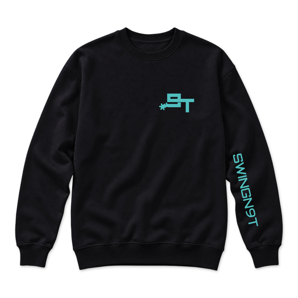 Dally Em Up Crewneck — Black — front view on white