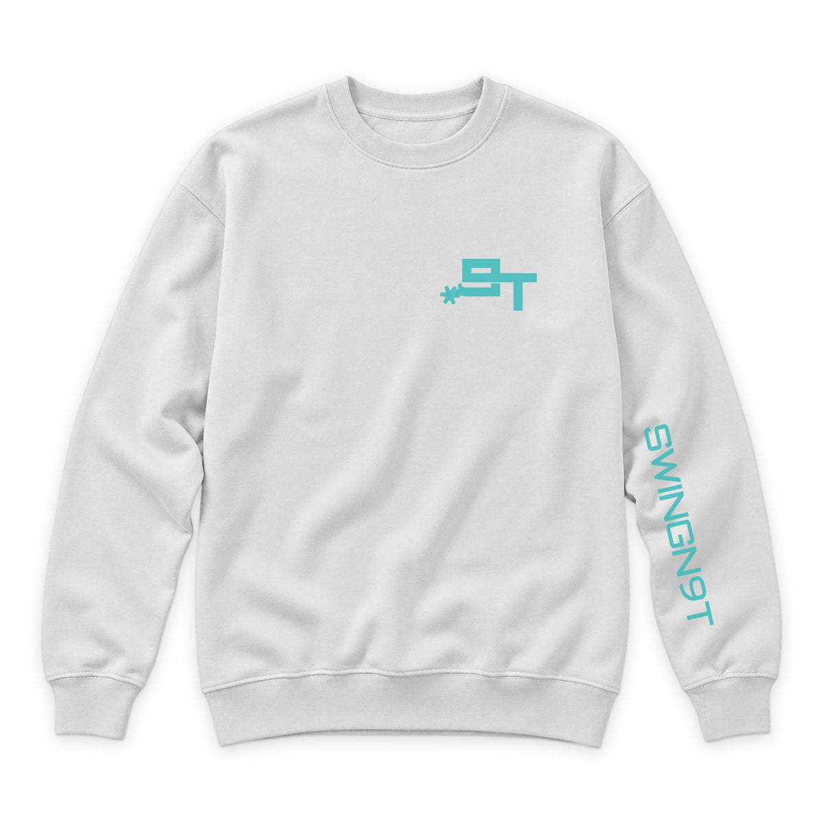 Dally Em Up Crewneck — White — front view on white
