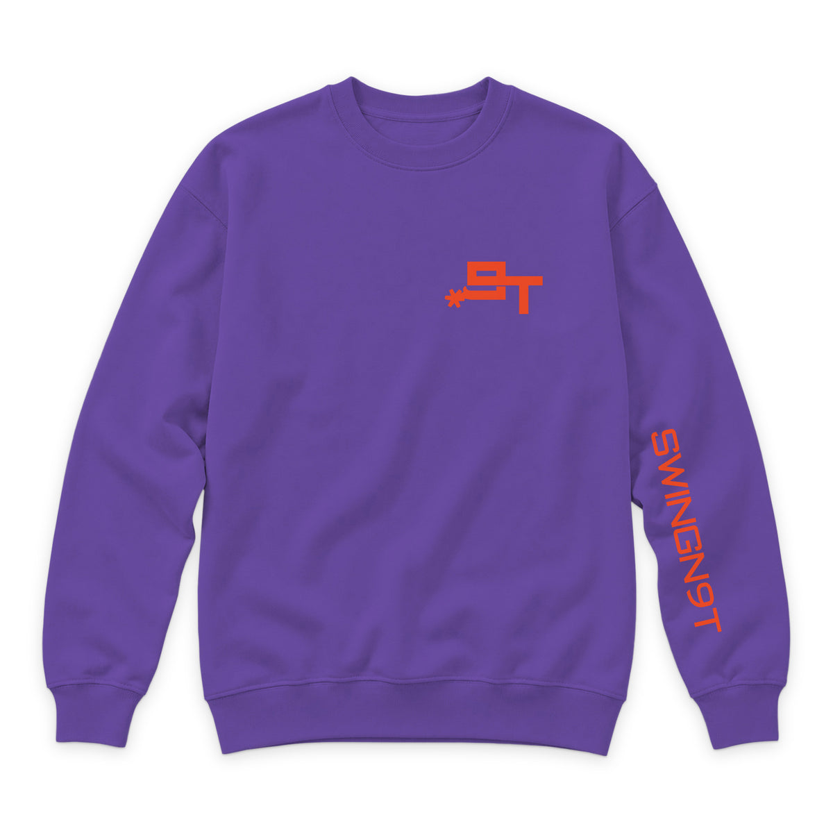 Cowboy Guts Crewneck — Purple — front view on white