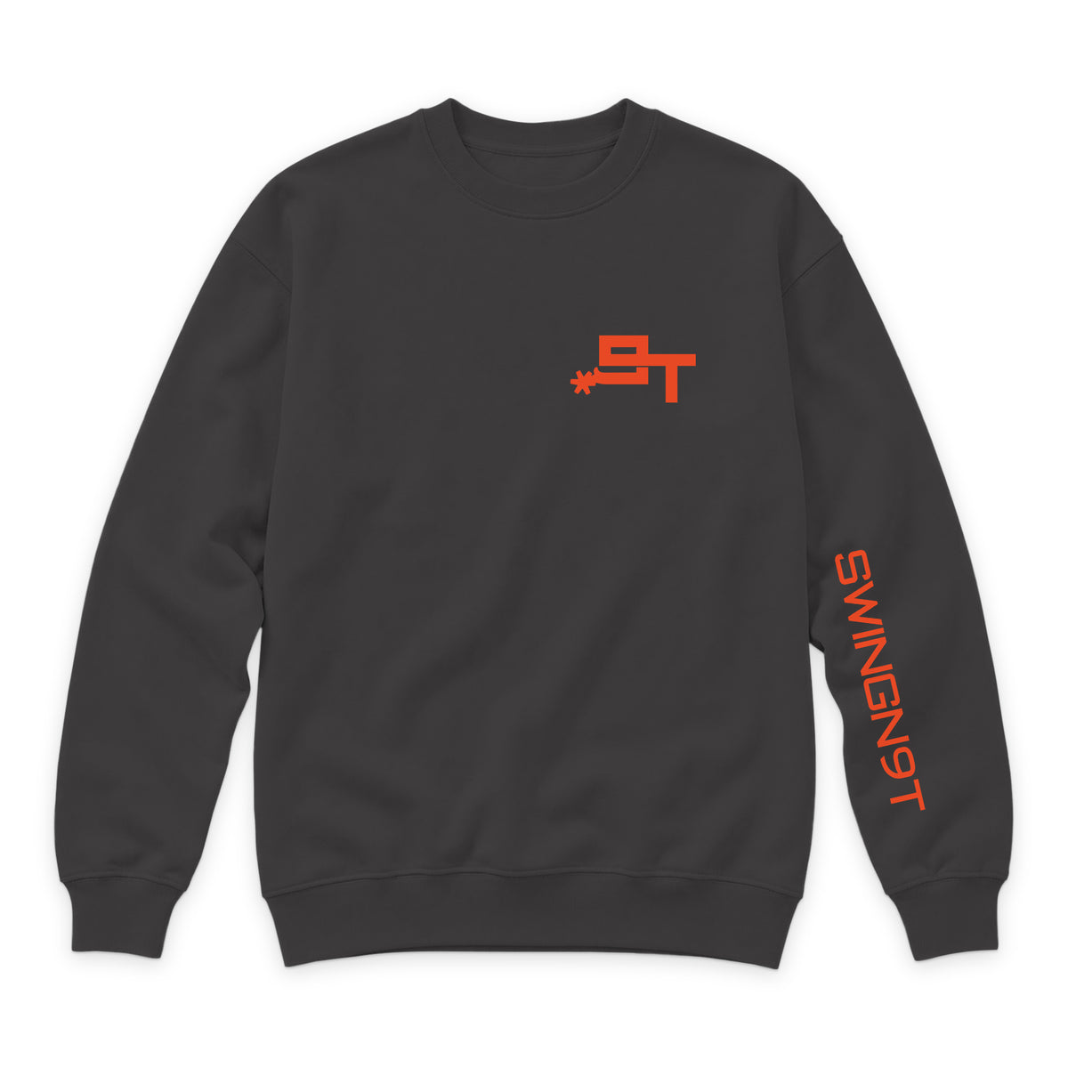 Cowboy Guts Crewneck — Smoke — front view on white