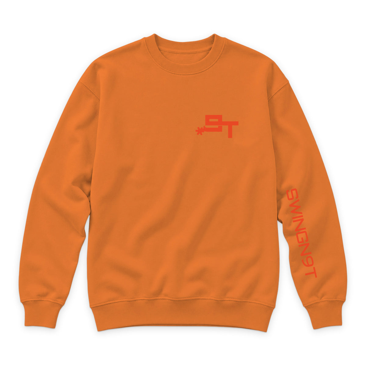 Cowboy Guts Crewneck — Carrot — front view on white