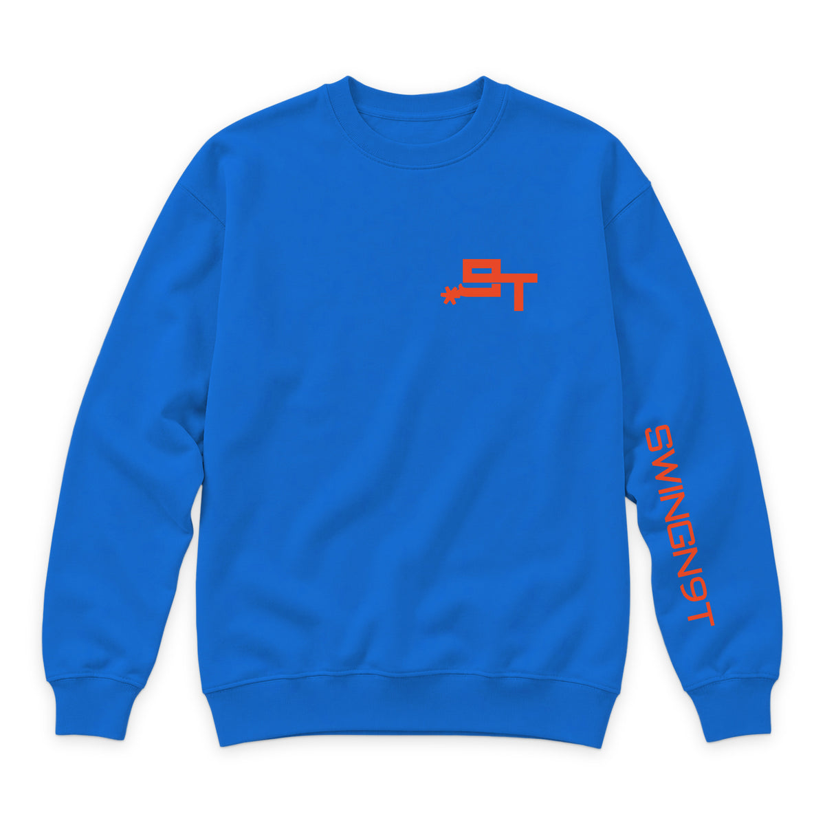 Cowboy Guts Crewneck — True Royal — front view on white