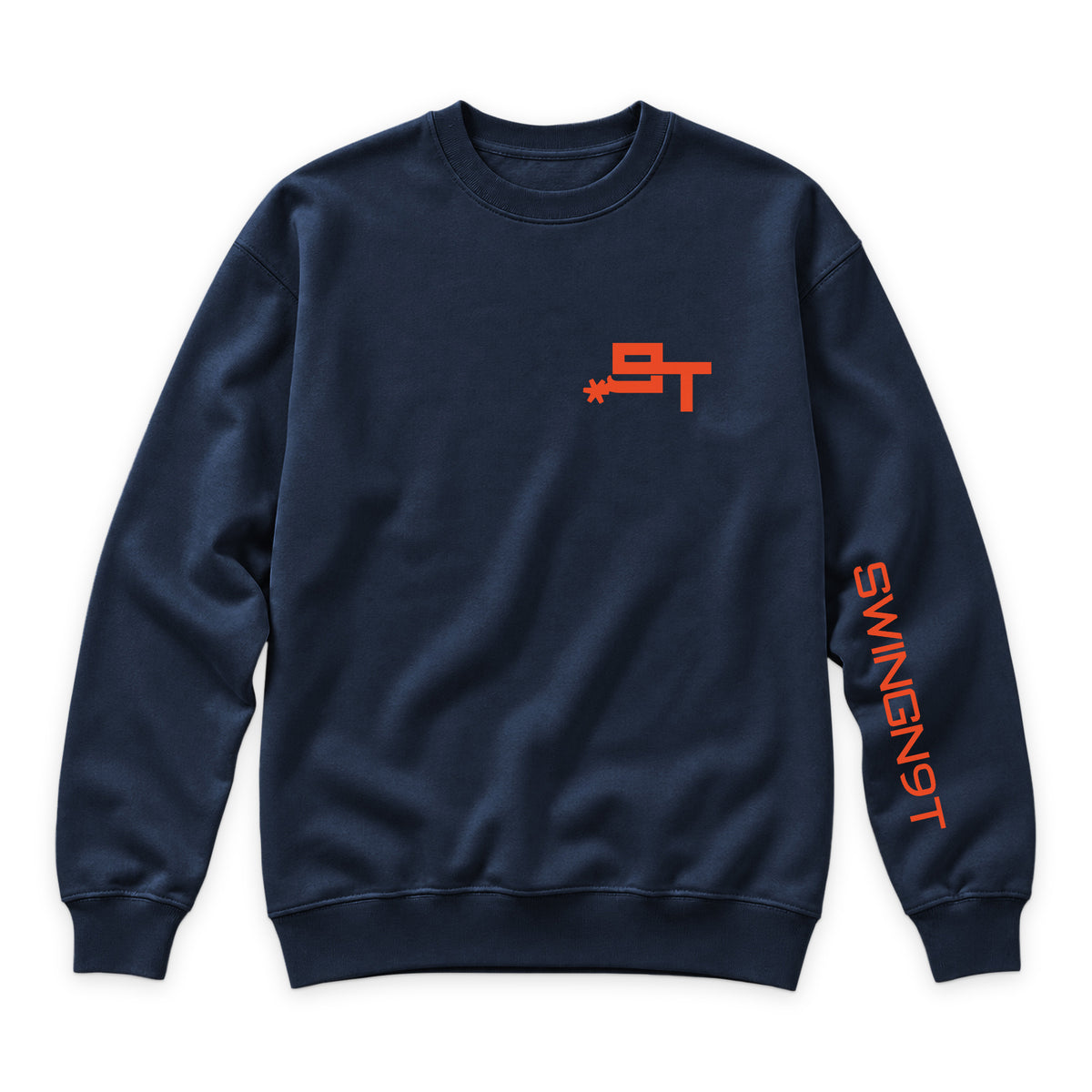 Cowboy Guts Crewneck — Navy — front view on white