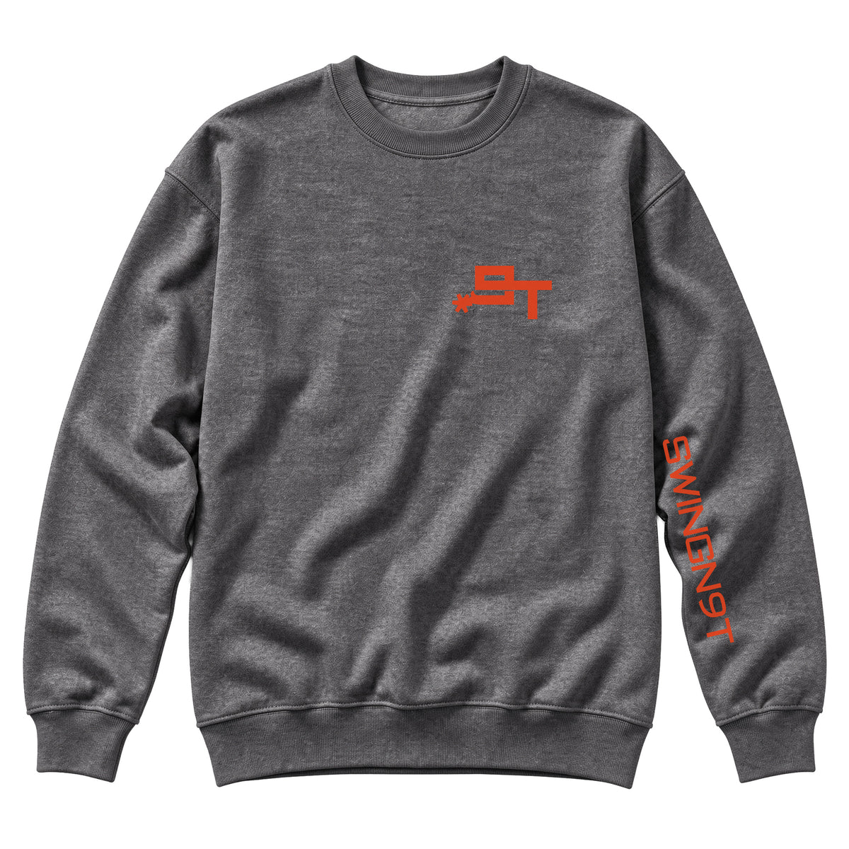 Cowboy Guts Crewneck / Charcoal Heather / front on white