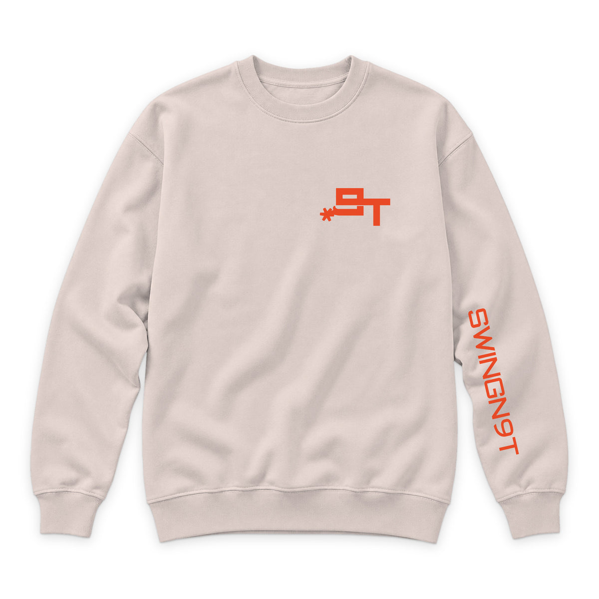Cowboy Guts Crewneck — Pale Pink — front view on white