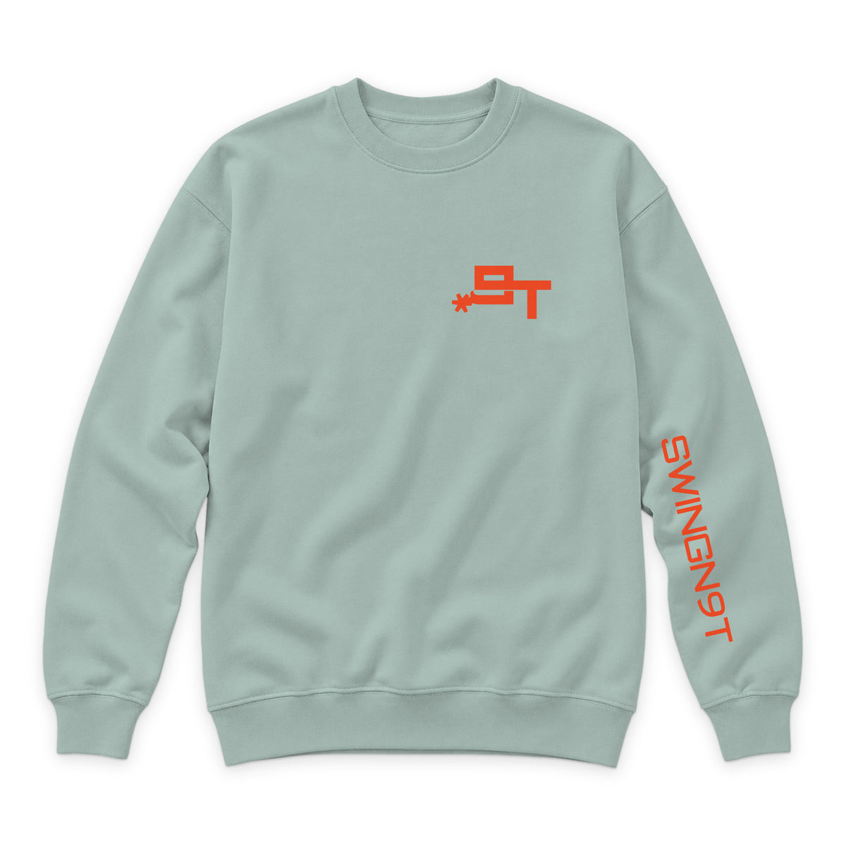 Cowboy Guts Crewneck — Seafoam — front view on white