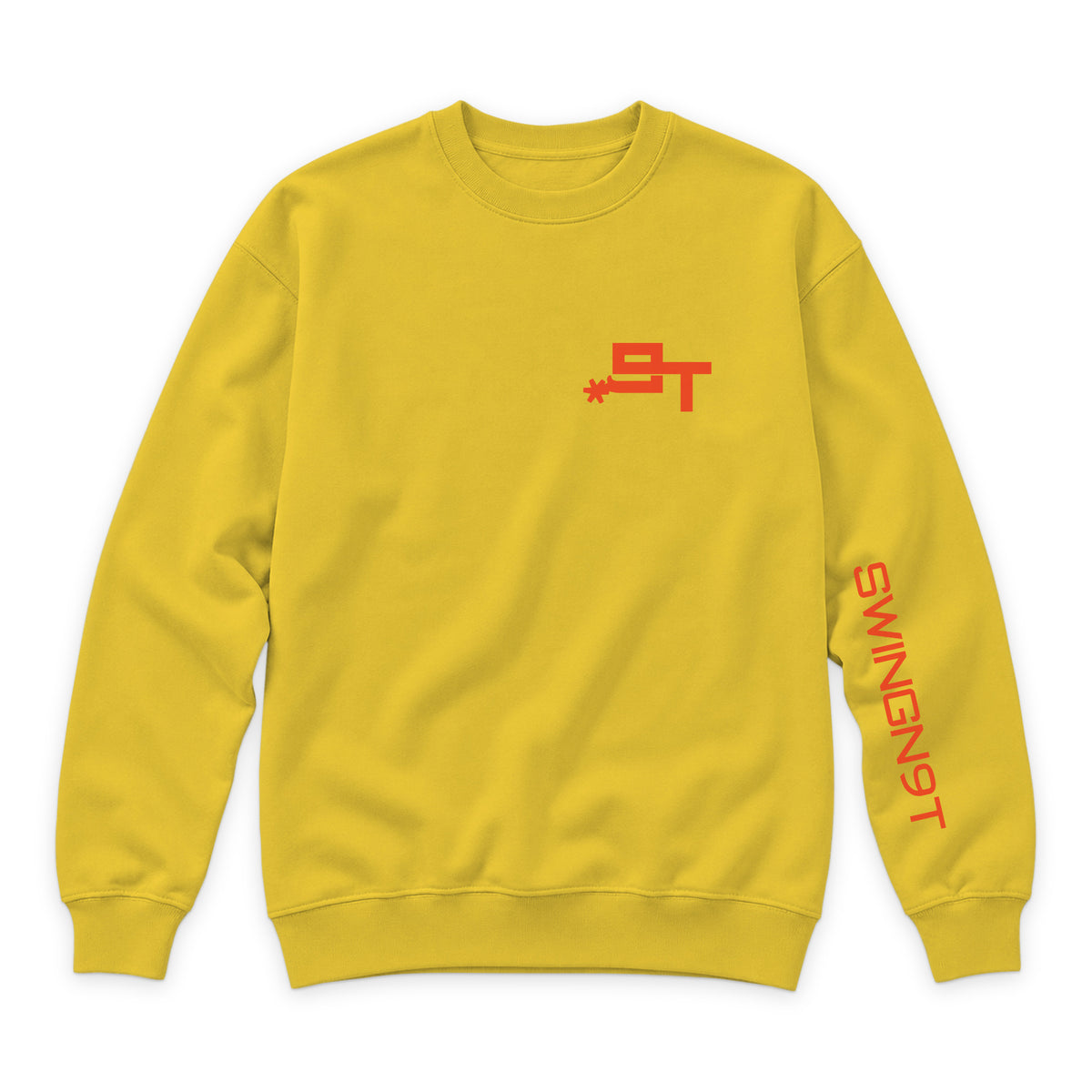 Cowboy Guts Crewneck — Lemon — front view on white