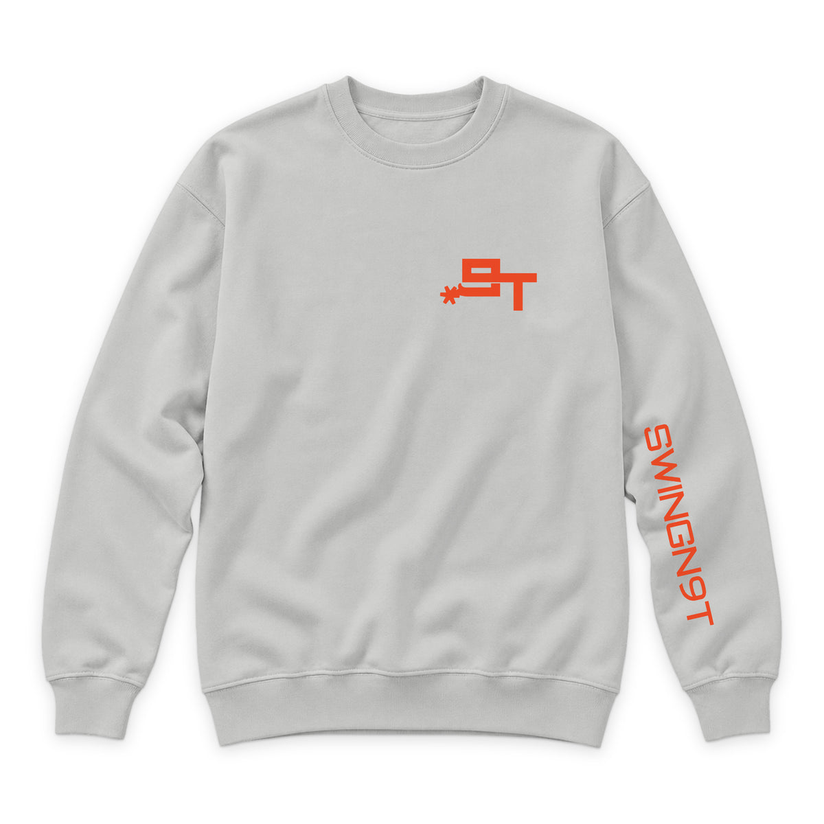 Cowboy Guts Crewneck — Dove Grey — front view on white
