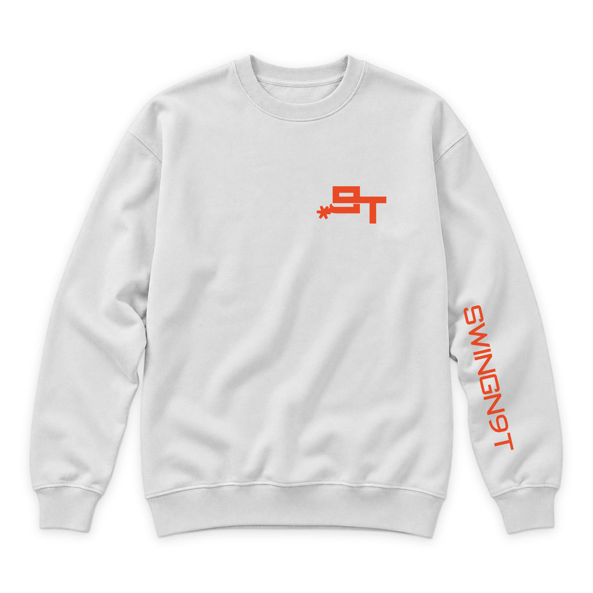Cowboy Guts Crewneck — White — front view on white