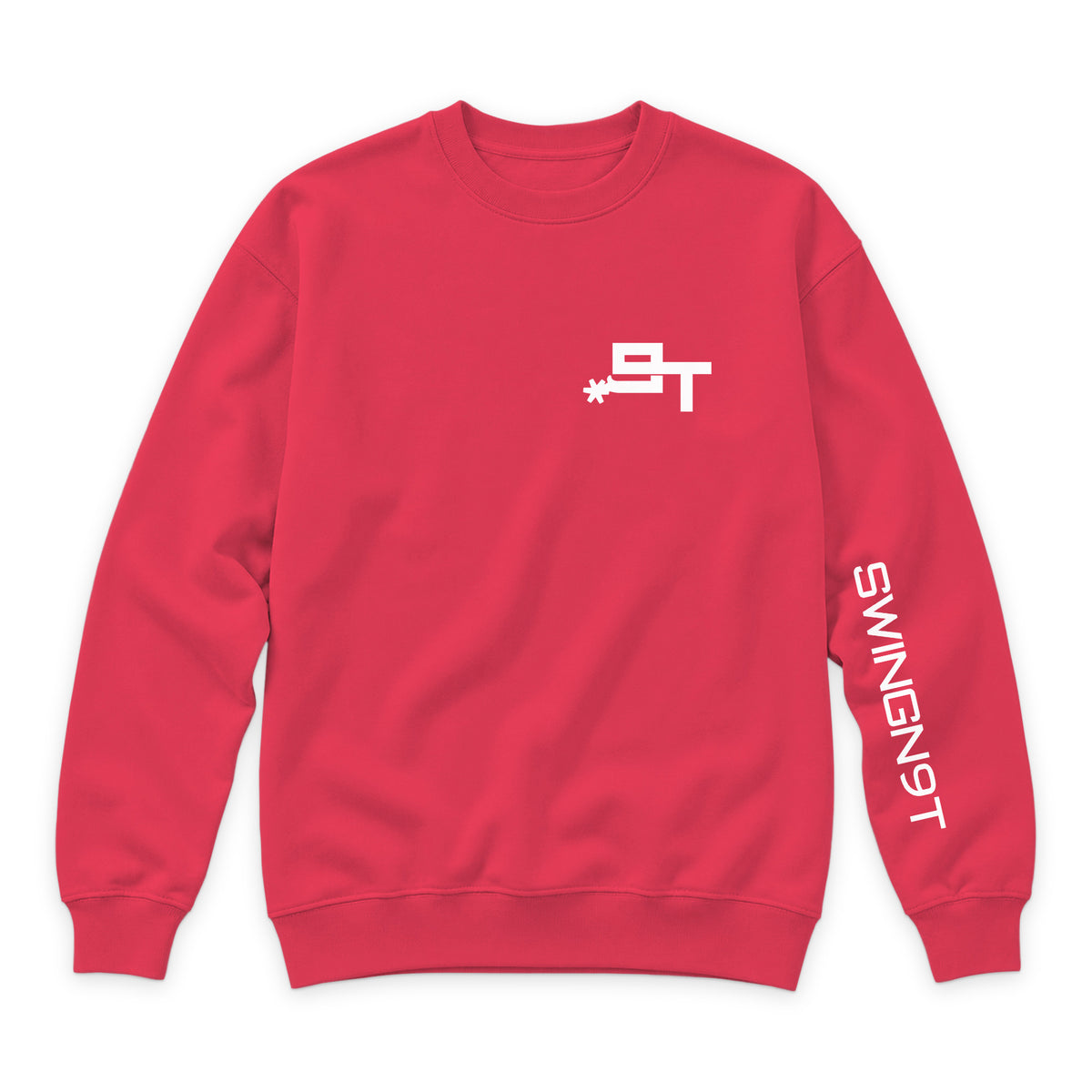 Cowboy Branded Crewneck — Cardinal — front view on white