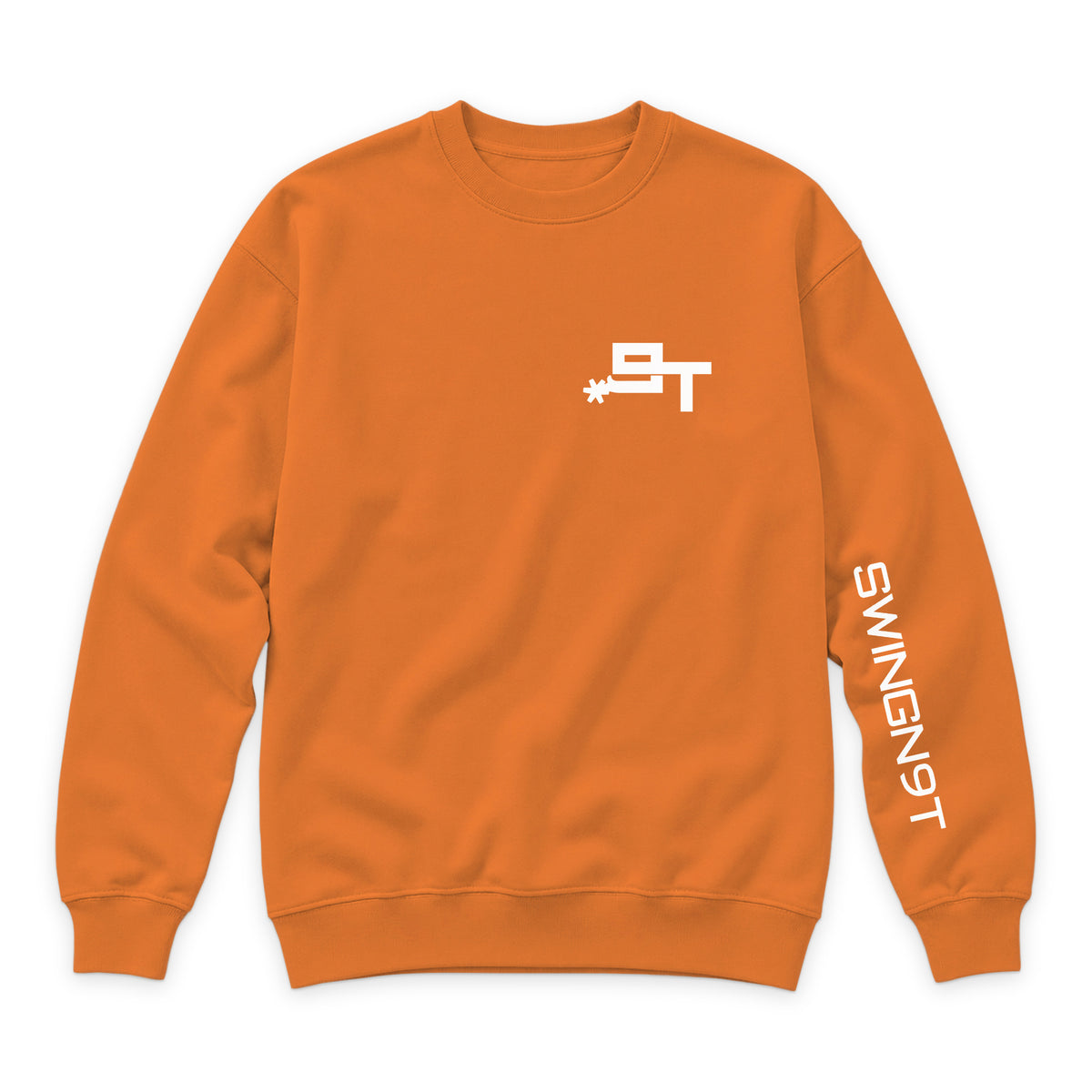 Cowboy Branded Crewneck — Carrot — front view on white