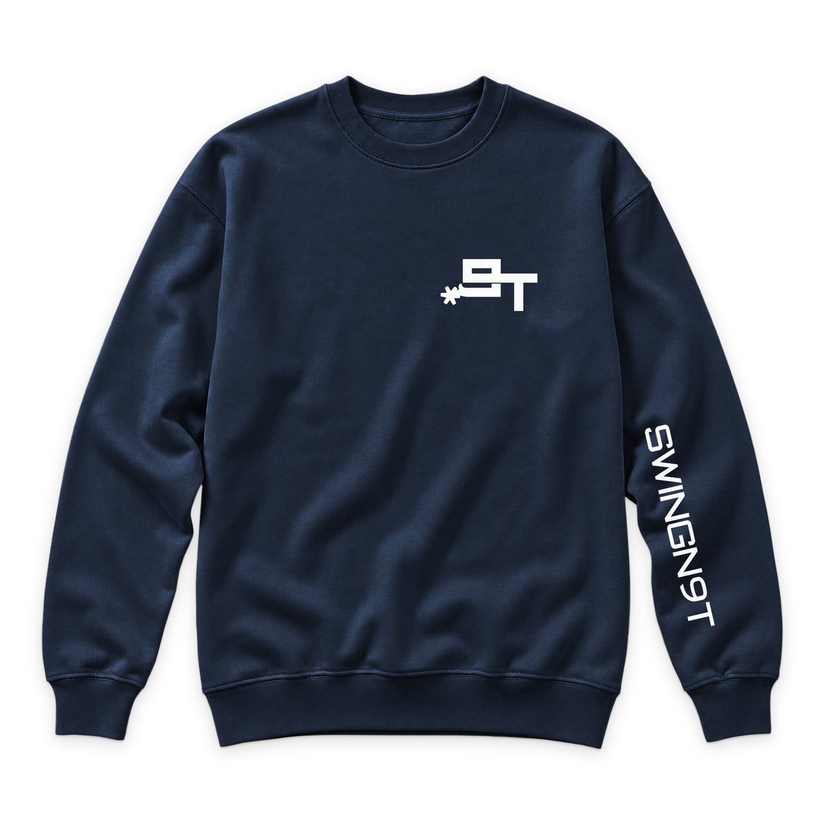 Cowboy Branded Crewneck — Navy — front view on white