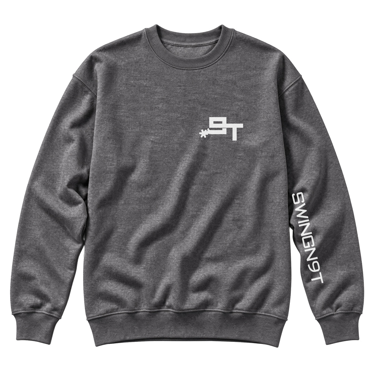 Cowboy Branded Crewneck / Charcoal Heather / front on white