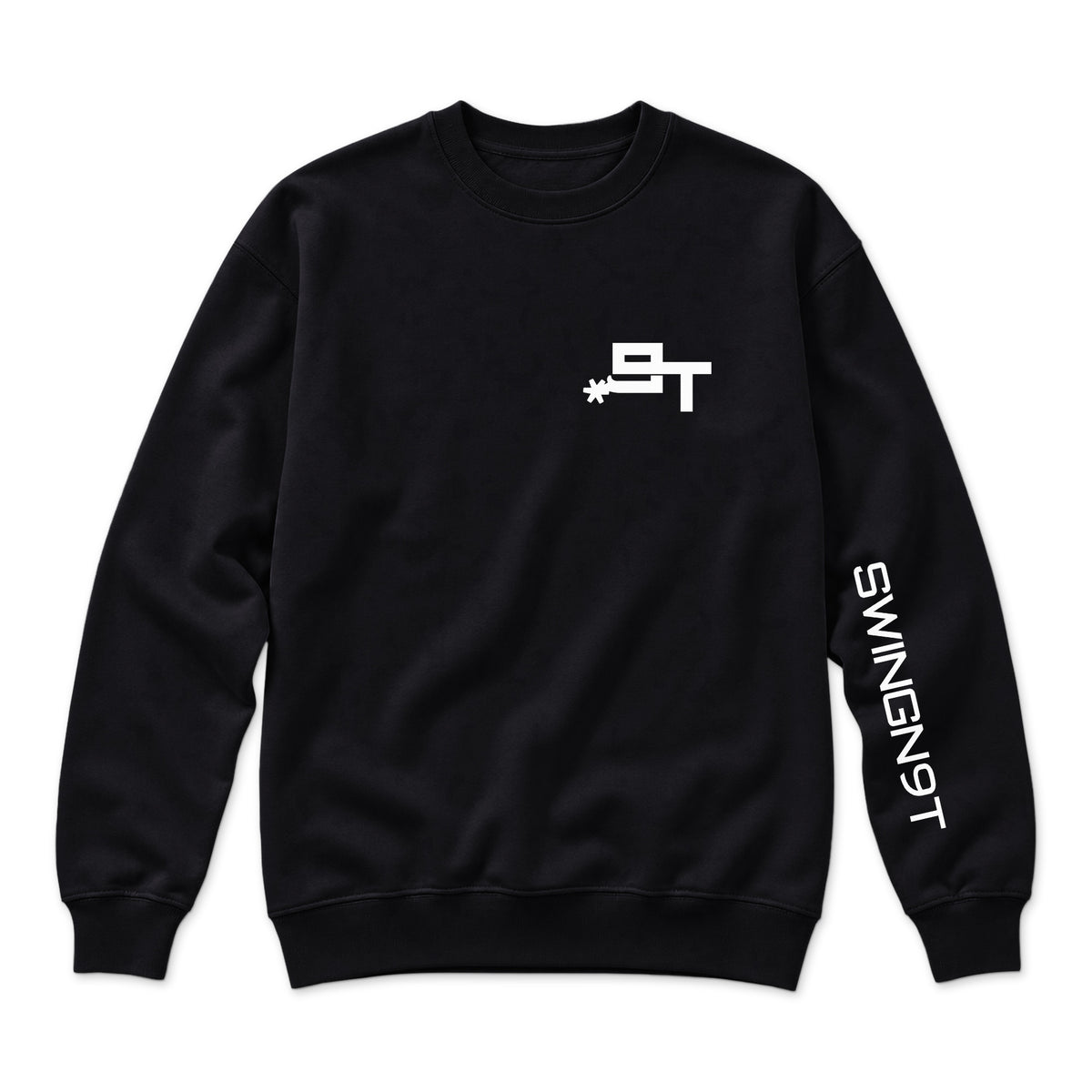 Cowboy Branded Crewneck — Black — front view on white