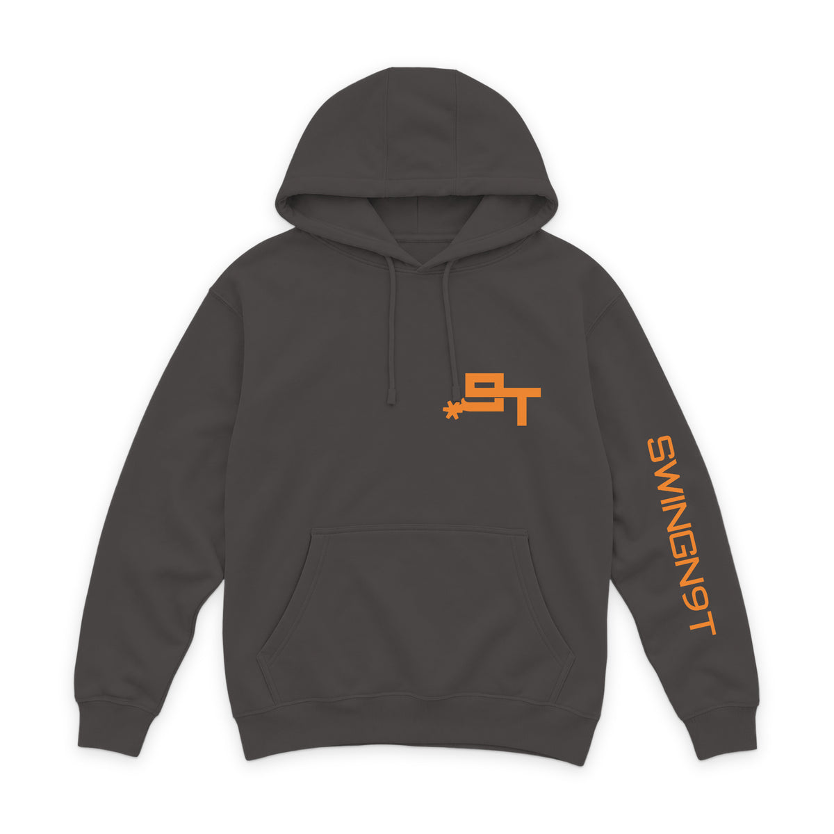 Tied On Branded Hoodie — Smoke — front view on white