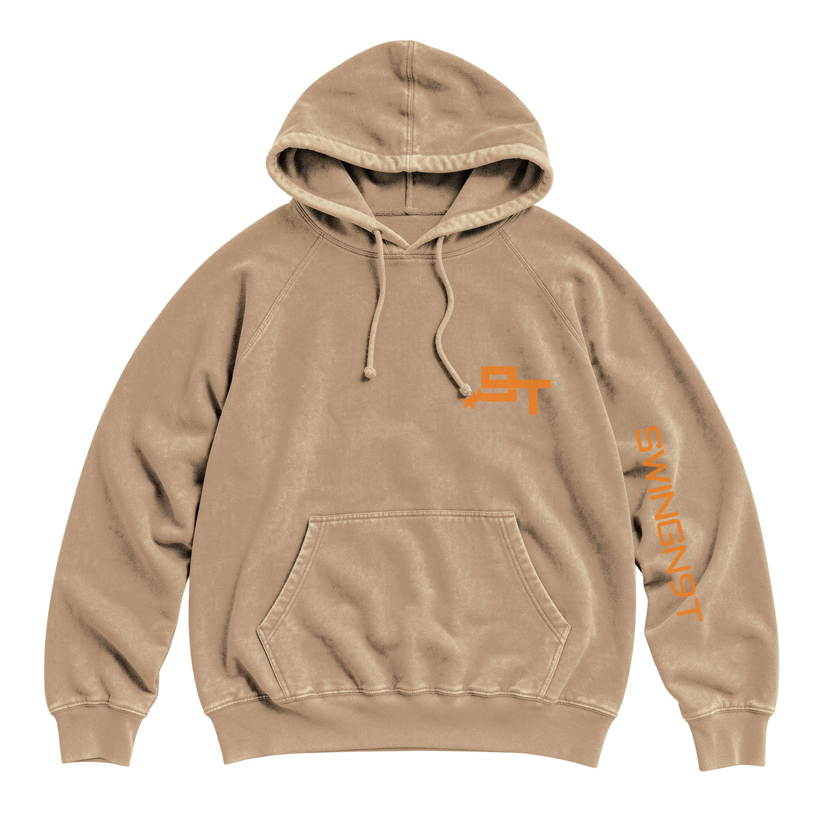 Tied On Branded Hoodie / Vintage Coffee / front on white