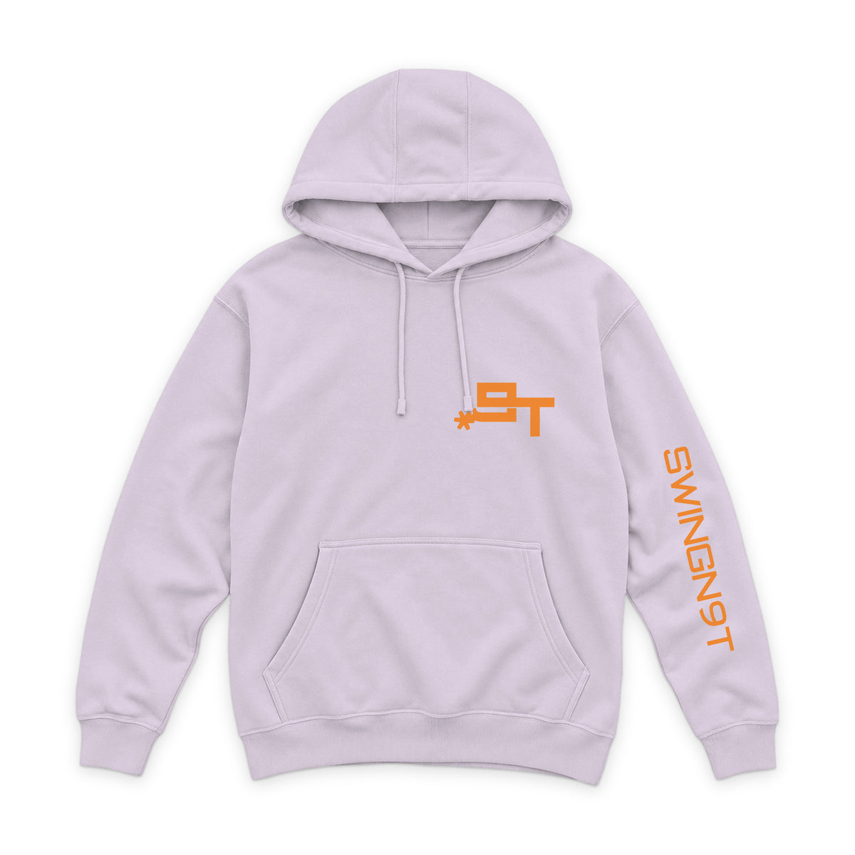 Tied On Branded Hoodie — Lilac — front view on white
