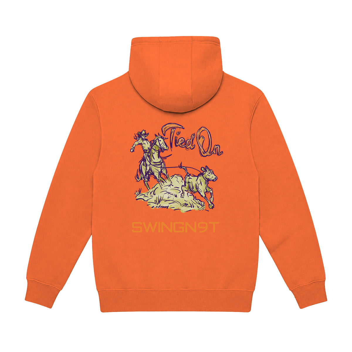 Tied On Branded Hoodie / Carrot / back on white