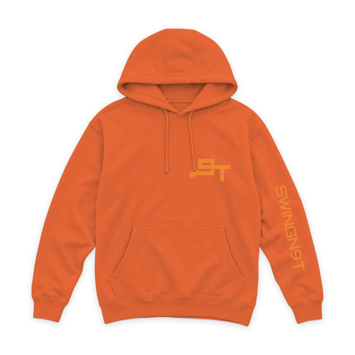Tied On Branded Hoodie — Carrot — front view on white