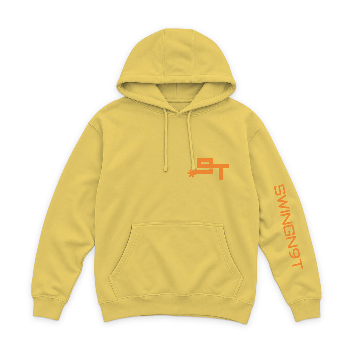 Tied On Branded Hoodie — Antique Gold — front view on white