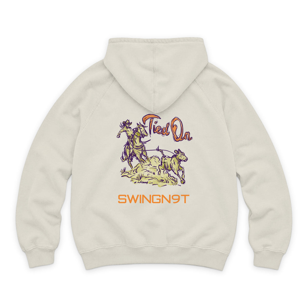 Tied On Branded Hoodie / Vintage Arctic / back on white