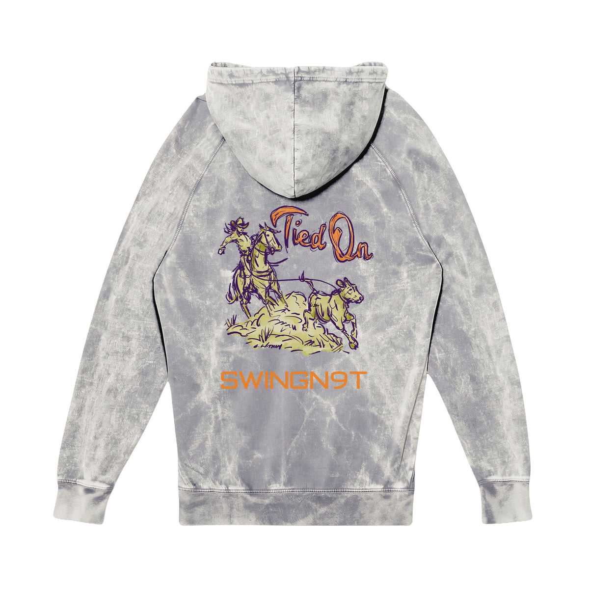 Tied On Branded Hoodie / Cloud Rock / back on white