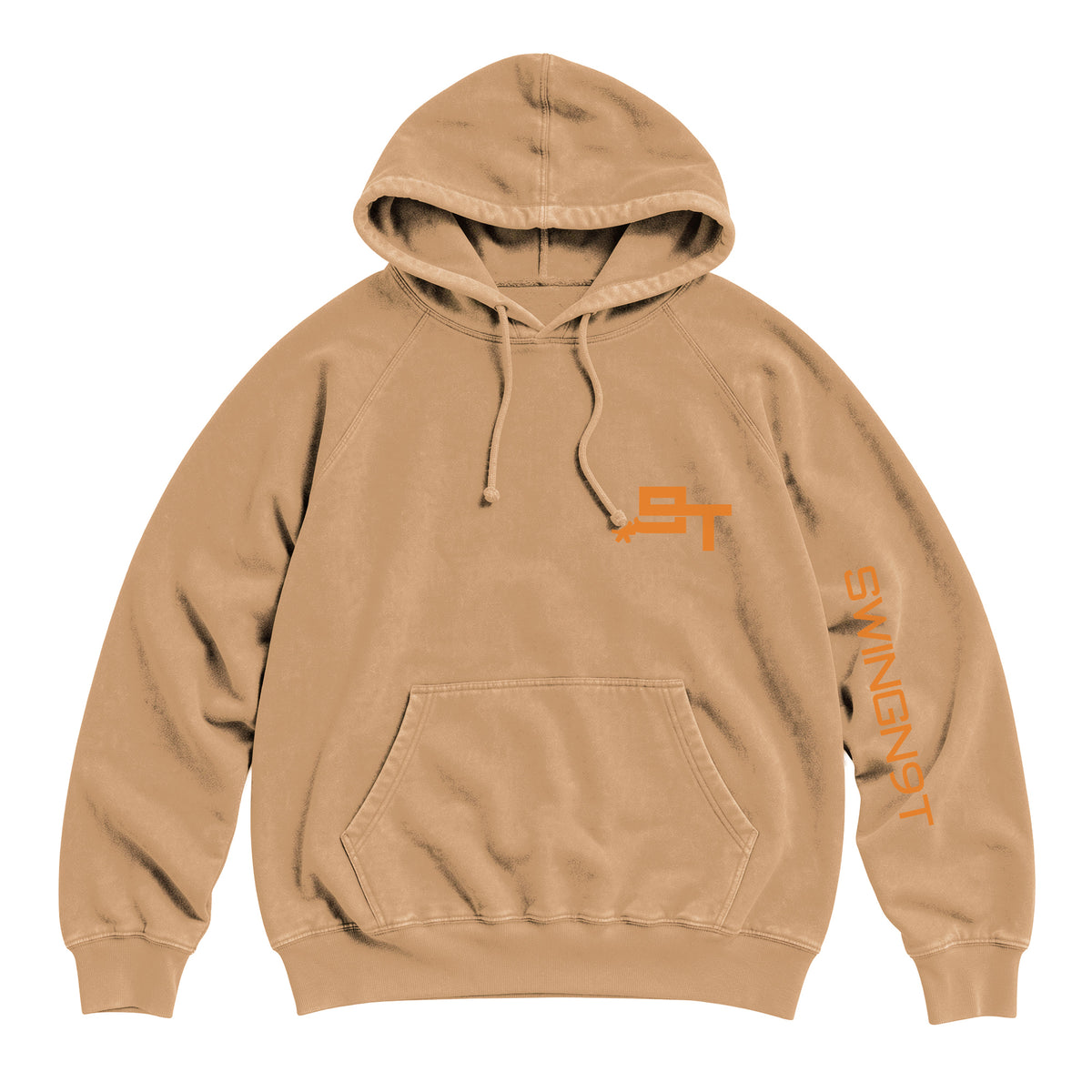 Tied On Branded Hoodie / Vintage Camel / front on white