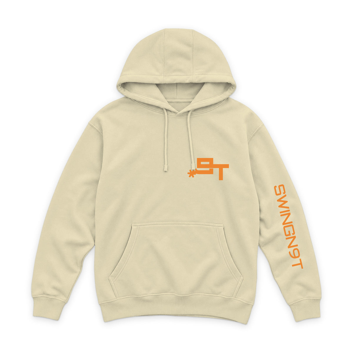 Tied On Branded Hoodie — Pina Colada — front view on white