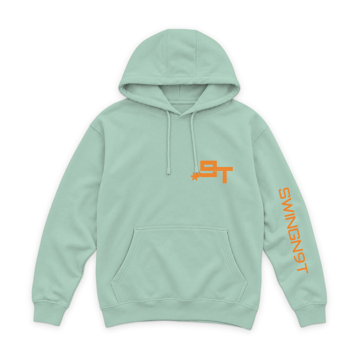 Tied On Branded Hoodie — Seafoam — front view on white