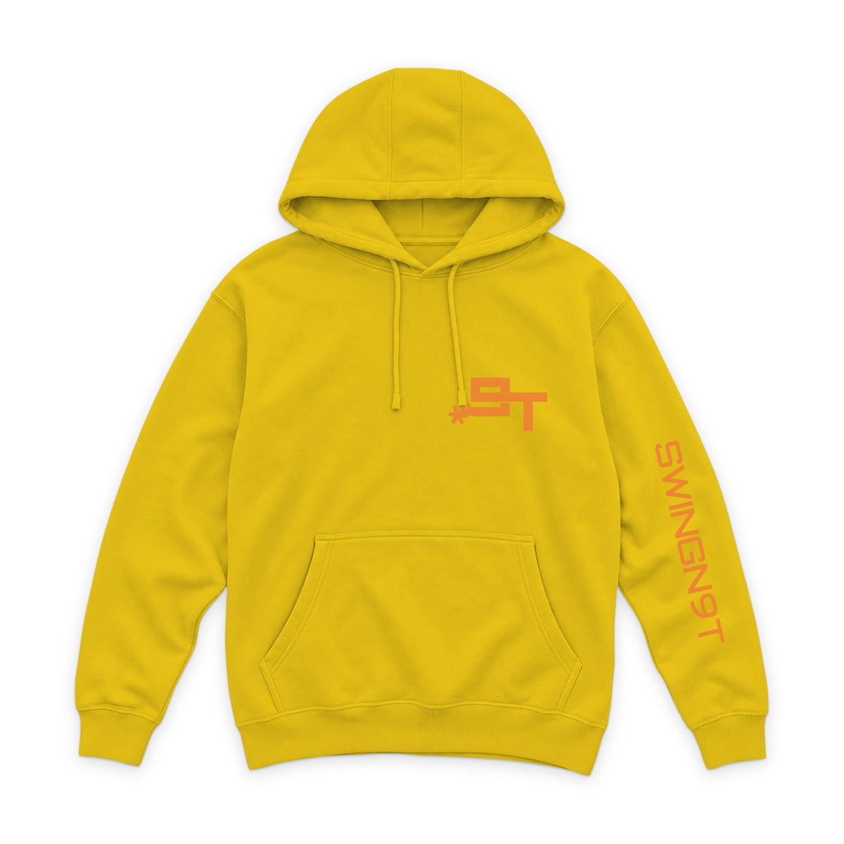 Tied On Branded Hoodie — Lemon — front view on white