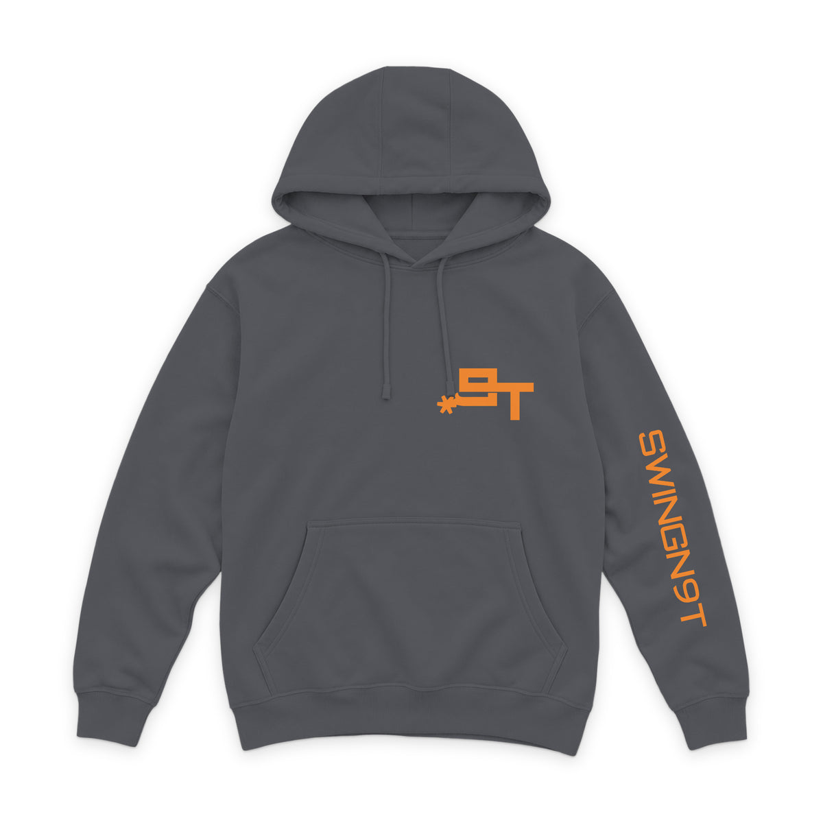 Tied On Branded Hoodie — Rock — front view on white