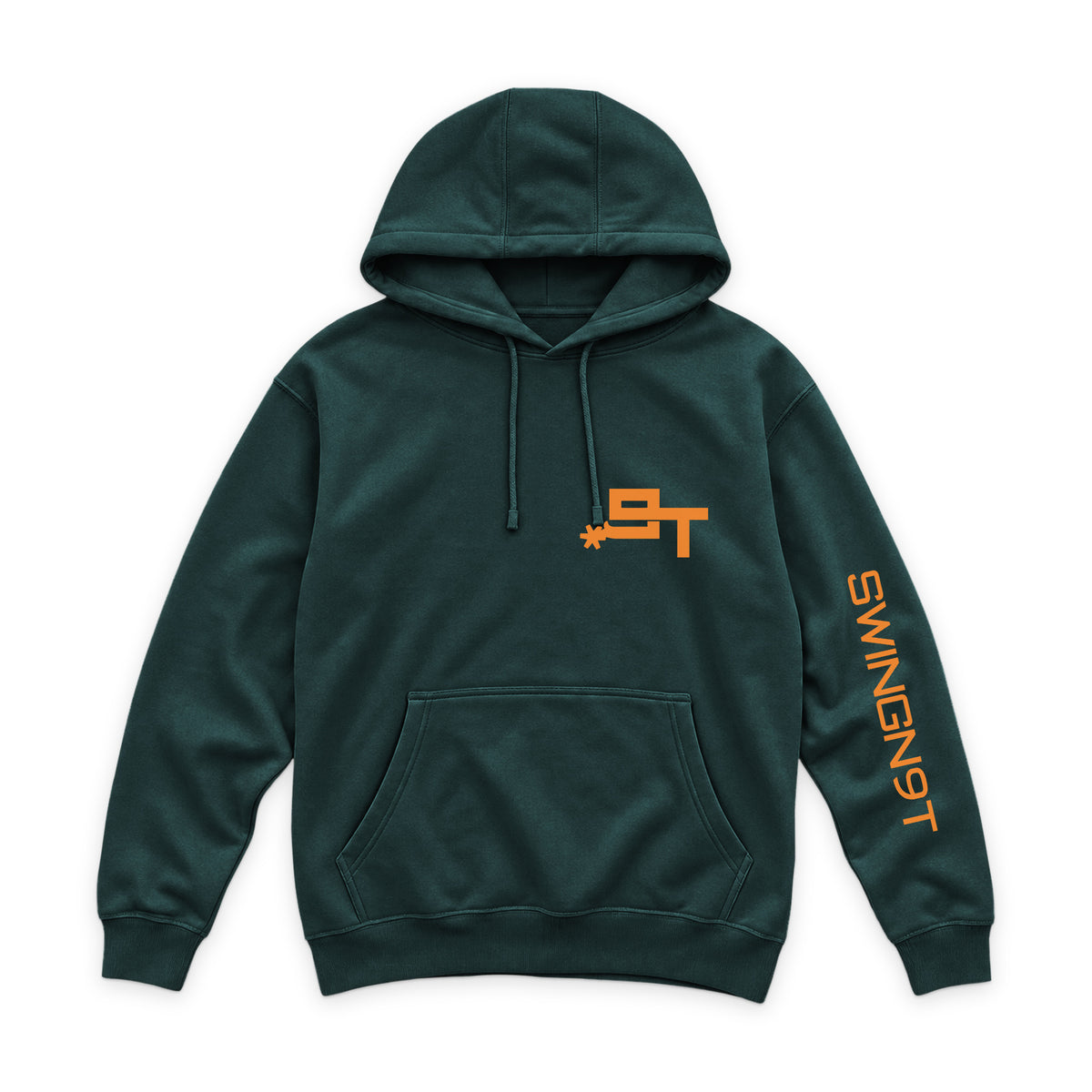 Tied On Branded Hoodie — Sport Green — front view on white